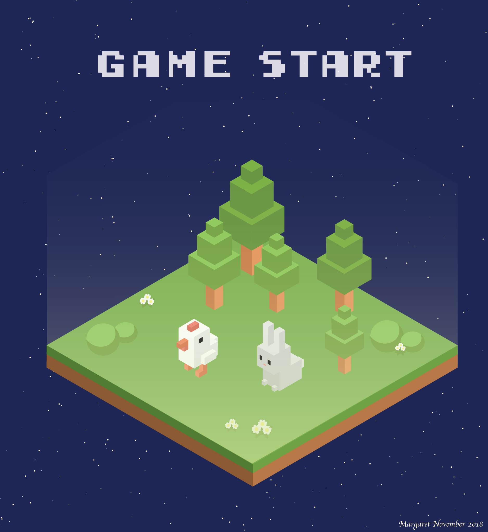 An Isometric Plane for Game Starting Page