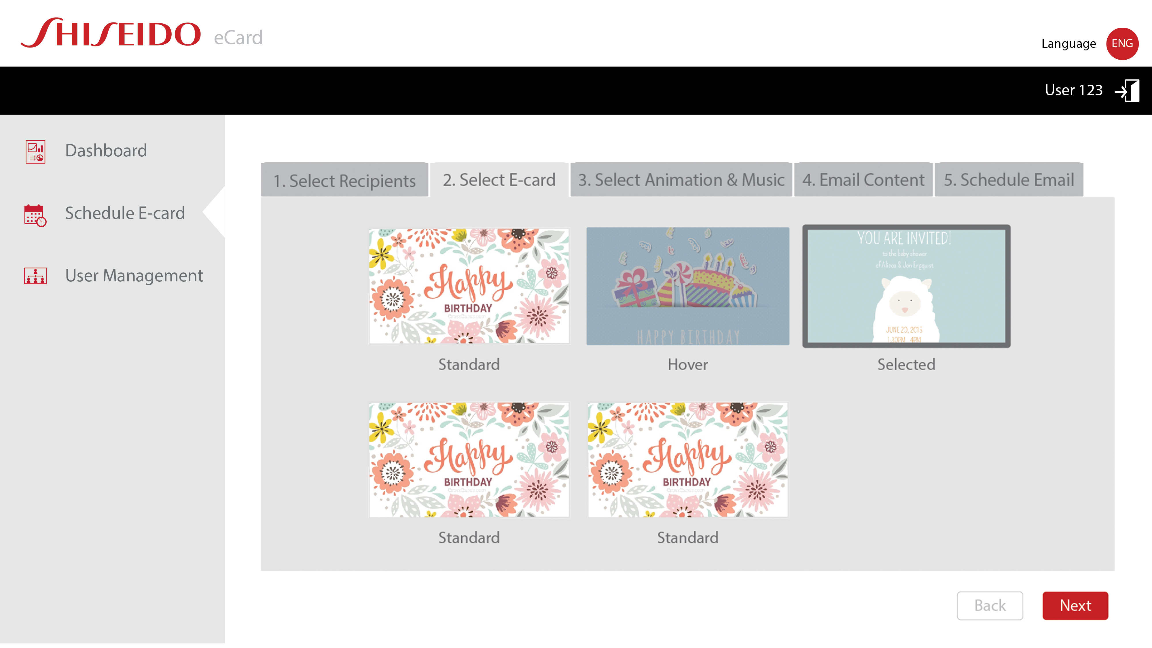 Shiseido E-card platform-3