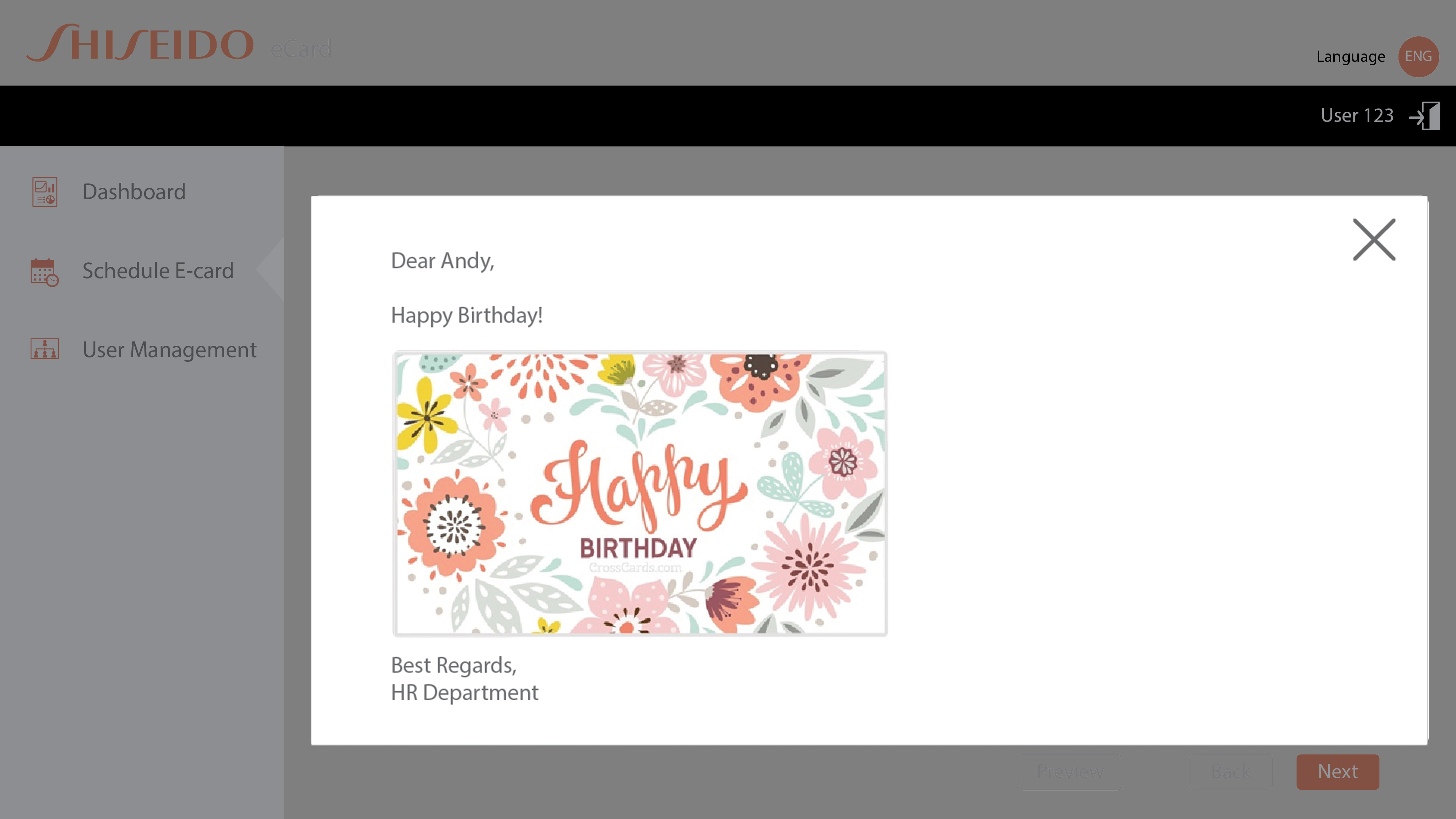 Shiseido E-card platform-4